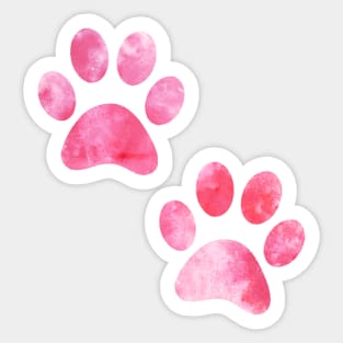 watercolour puppy paws watercolor dog paw pink Sticker